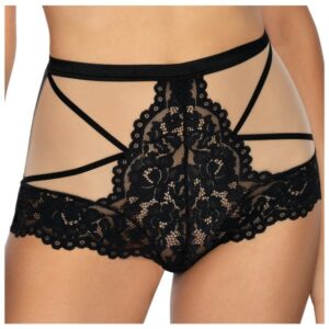 Edler zweifarbiger Boxerslip mit hoher Taille schwarz