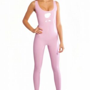 Latex-Catsuit ohne Ärmel mit Ausschnitt