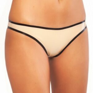 Latex-Tanga mit Kontrasträndern