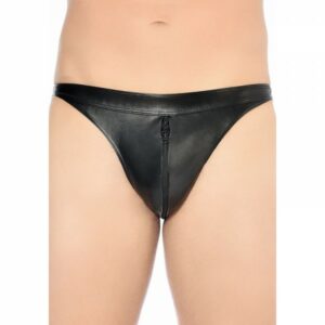 Wetlook-String mit Reißverschluss