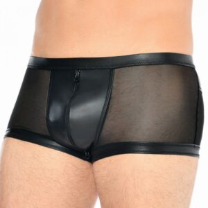 Wetlook-Boxershorts mit Netzeinsatz