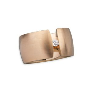 Edelstahlring 'Blink' roségold matt mit Zirkonia 13 mm