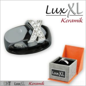 Keramikring schwarz 'X' mit Zirkonia