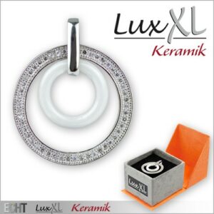 Keramikanhänger mehrlagig weiß mit Zirkonia
