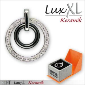 Keramikanhänger mehrlagig schwarz mit Zirkonia