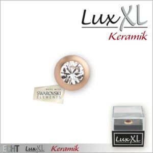 Edelstahl Aufsatz für Ringe mit Kristall - roségold matt