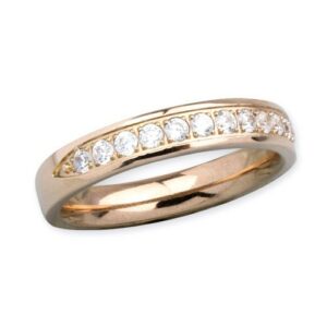 Edelstahlring 'Fine Steel' mit Zirkonia schmal - roségold