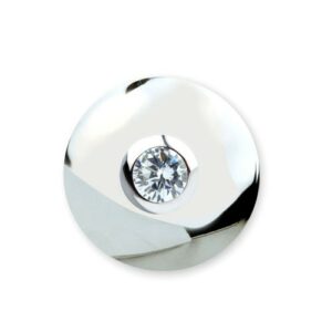 Edelstahlanhänger 'Blink' silbern poliert mit 7mm Zirkonia