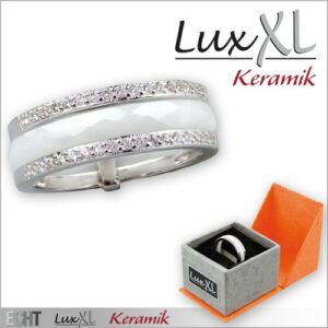 Keramikring weiß-silbern mit Zirkonia