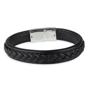 Lederarmband schwarz mit Magnetverschluss