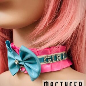 Rüschen Halsband mit individuellem Strass Schriftzug 'Stacy' - MACINGER
