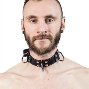 Sklaven-Halsband mit 4 D-Ringen