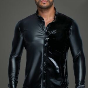 Langärmliges Powerwetlook und Lack-Shirt