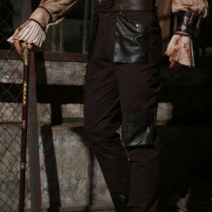Hose im Steampunk-Stil mit Taschen und D-Ringen