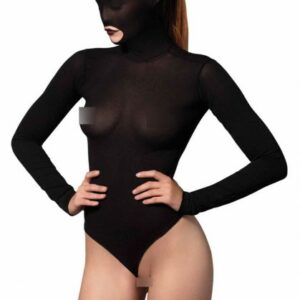 Blickdichter Body mit Maske und Perlen-G-String