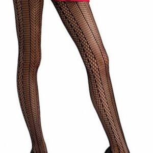 Strumpfhose in schwarz mit Lochmustern