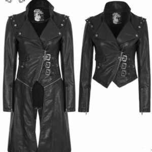 Kunstlederjacke mit Mantelanhang