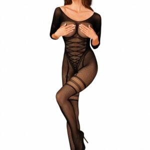 Bodystocking mit Strapsmuster
