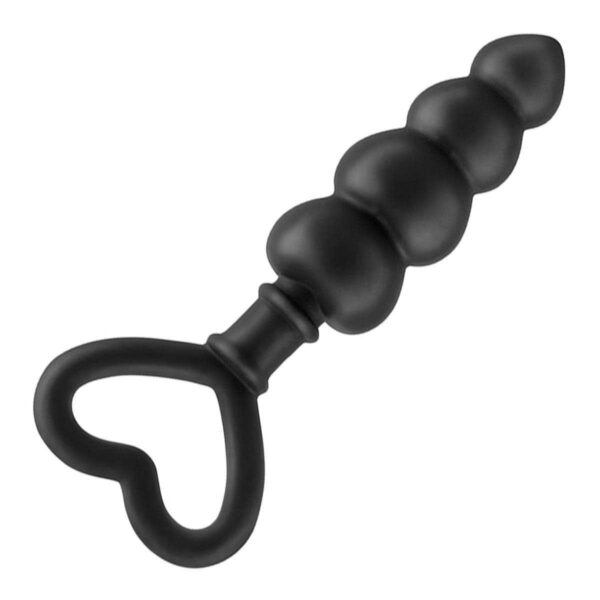 Herz-Analdildo aus Silikon Schwarz 16 CM