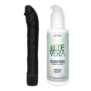 Vibrator Noir Schwarz + Aloe Vera Gleitgel pflegend & schonend 150 ml
