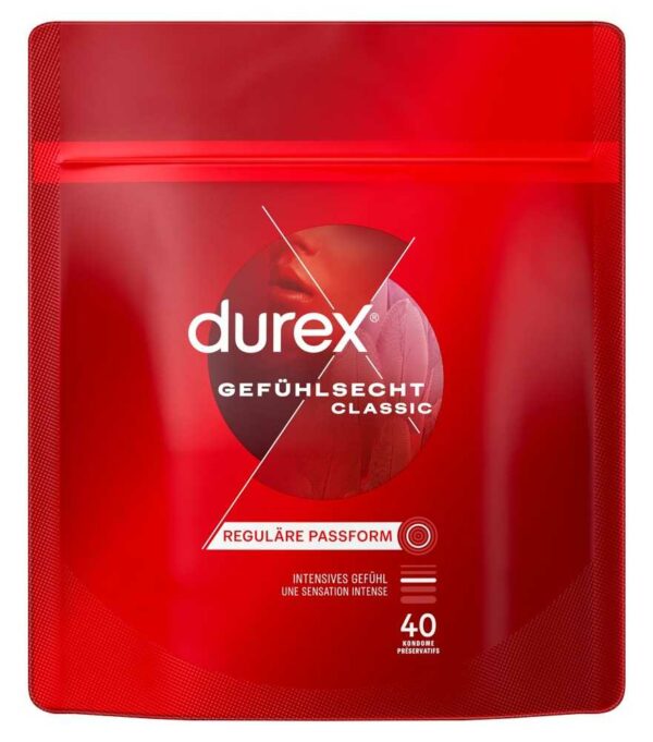 Durex 40 GefÃ¼hlsecht Classic Kondome 56 mm