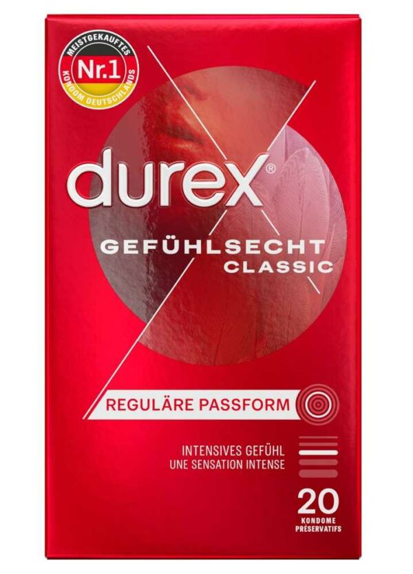 Durex 20 GefÃ¼hlsecht Classic Kondome 56 mm